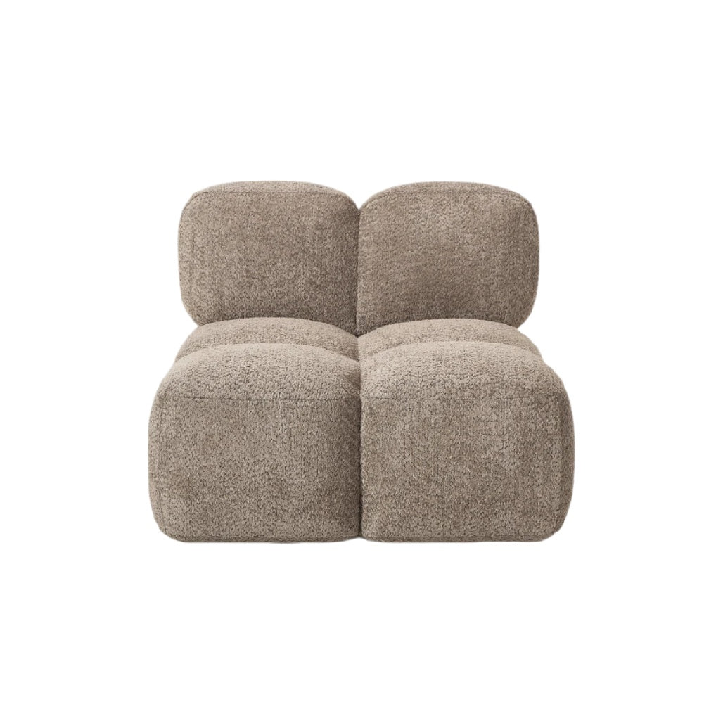 Modularer Sofaelement mit gepolstertem Design in Beige.