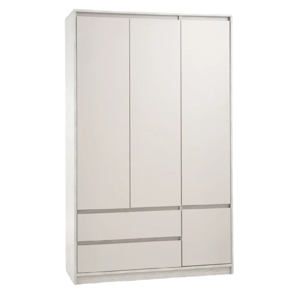 Moderner Hochglanz-Kleiderschrank mit Schubladen – 4-türig und platzsparend